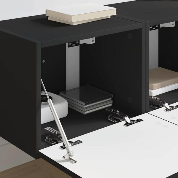 vidaXL TV-sein&auml;kaappi 2 pcs Musta 60 x 31 x 29.5 cm Tekninen puu