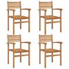 vidaXL Tuoli 4 pcs Ruskea 56 x 55 x 90.5 cm Tiikkipuu