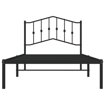 vidaXL Metallinen sängynrunko päädyllä musta 100x190 cm
