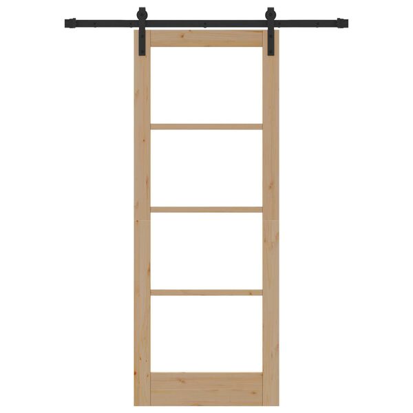 vidaXL Liukuovi ORKDAL Luonnollinen 78 x 202 cm Täysi mänty ja lasi