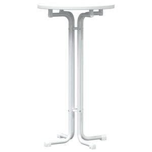 vidaXL Ruokapöytä valkoinen Ø60x110 cm tekninen puu ja teräs