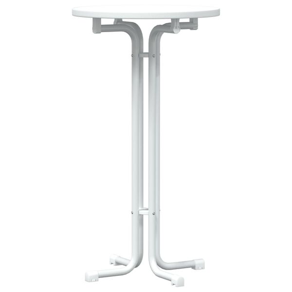 vidaXL Ruokapöytä valkoinen Ø60x110 cm tekninen puu ja teräs