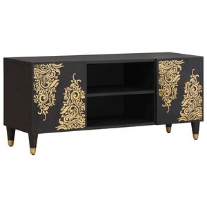 vidaXL TV-kaappi hyllyll&auml; Musta 105 x 33 x 46 cm Kiinte&auml; mango puu