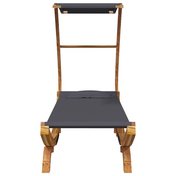 vidaXL Aurinkovuode katoksella 100x190x134 cm t&auml;ysi puu antrasiitti