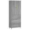 vidaXL Kaappi harmaa Sonoma 69,5x34x180 cm tekninen puu