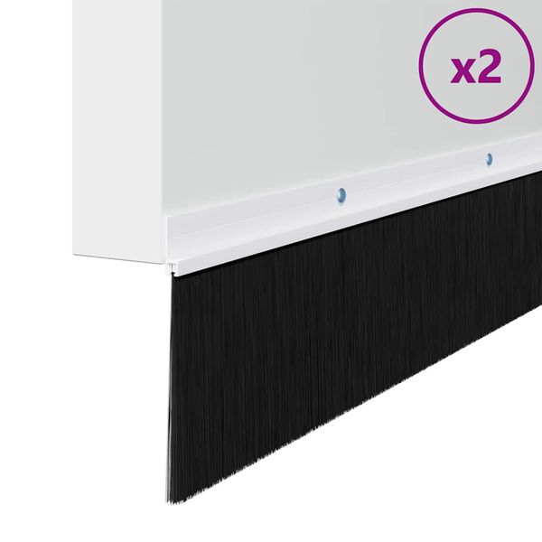 vidaXL Kierteellinen oven harjasulku 2 pcs Valkoinen 100 cm