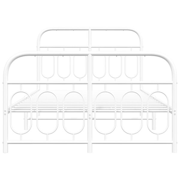 vidaXL Metallinen s&auml;ngynrunko p&auml;&auml;dyill&auml; valkoinen 120x190 cm