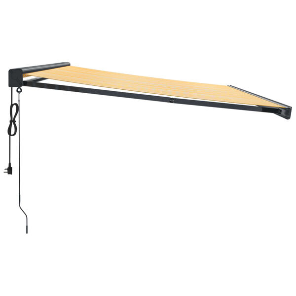 vidaXL Sis&auml;&auml;nkelattava markiisi keltavalkoinen 4,5x3 m kangas/alumiini