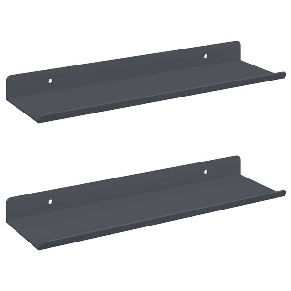 vidaXL Kelluva hylly 2 pcs Antrasiitti 30 x 9 x 2,5 cm Ter&auml;s