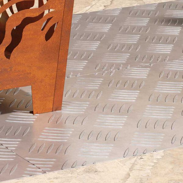 vidaXL Portaan askelma Suorakaide 4 pcs Hopea 80 x 40 cm Alumiini