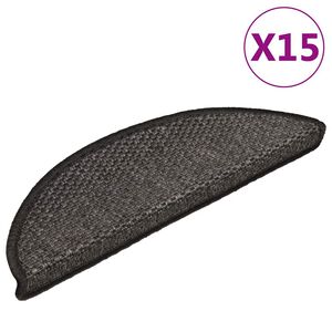 vidaXL Itsekiinnittyv&auml;t porrasmatot sisaltyyli 15kpl 56x17x3cm antras.