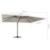 vidaXL Aurinkovarjo cantilever LED/alumiinitolppa 400x300 cm hiekka
