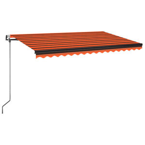 vidaXL Automaattisesti sis&auml;&auml;nkelattava markiisi 450x350cm oranssirusk.