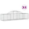 vidaXL Kaarevat kivikorit 4 kpl 200x50x40/60 cm galvanoitu rauta