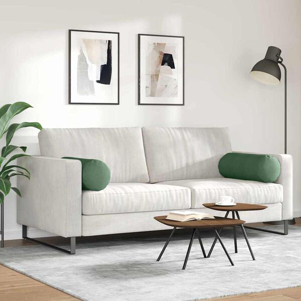 vidaXL Pystytyynyt 2 pcs Tummanvihreä Ø 25 x 70 cm Korduroikangas