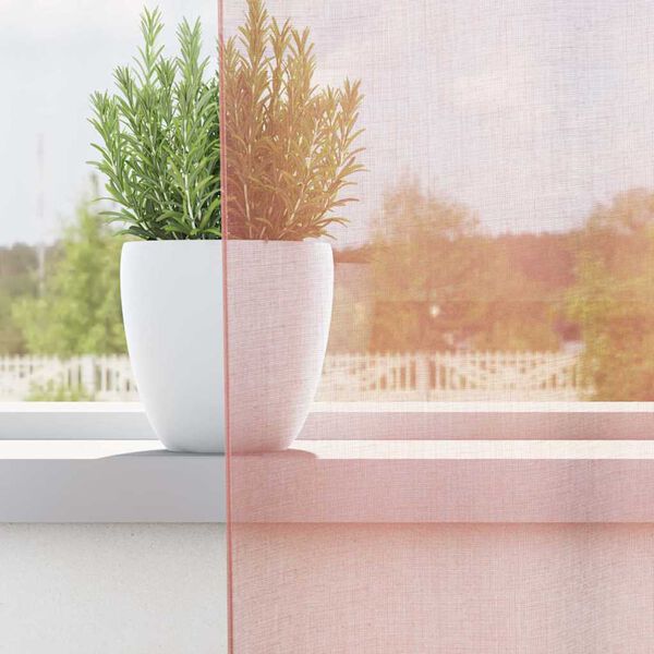 vidaXL Voileeverhot tangotaskuilla 2 kpl pinkki