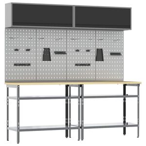 vidaXL Ty&ouml;p&ouml;yt&auml;setti 8 kpl Mustat ja harmaa 200 x 55 x 200 cm