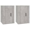 vidaXL Sein&auml;kiinnitett&auml;v&auml;t TV-tasot 2 kpl betoninharmaa 40x34,5x60 cm