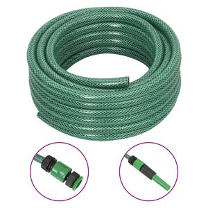 vidaXL Puutarhaletku liitinsarjalla vihre&auml; 0,5" 10 m PVC