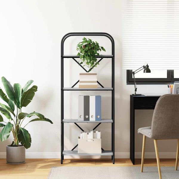 vidaXL Kirjahylly Harmaa Sonoma 60 x 30 x 146 cm Tekninen puu