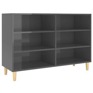 vidaXL Senkki korkeakiilto harmaa 103,5x35x70 cm tekninen puu