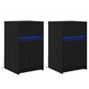 vidaXL LED-y&ouml;p&ouml;yt&auml;kaappi 2 pcs Musta tammi 38 x 34 x 61 cm