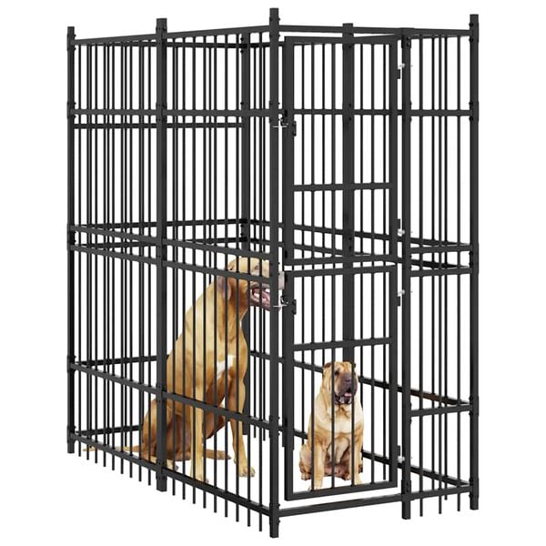 vidaXL Koiran ulkoh&auml;kki ter&auml;s 1,84 m&sup2;