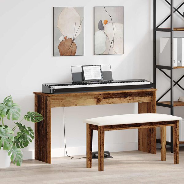 vidaXL N&auml;pp&auml;imist&ouml;jalusta Vanha puu 120 x 32 x 64 cm Tekninen puu