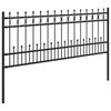 vidaXL Piikkirenkaallinen aita Musta 200 x 130 cm Jauhemaalattu Ter&auml;s