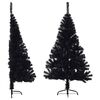 vidaXL Tekojoulukuusen puolikas jalustalla musta 120 cm PVC