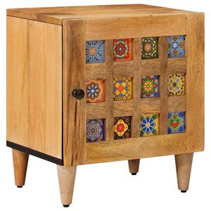vidaXL Y&ouml;p&ouml;yt&auml;kaappi Luonnollinen 40 x 33,5 x 46 cm Kiinte&auml; mango puu