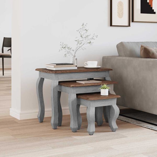 vidaXL Sarjap&ouml;yt&auml; 3 kpl t&auml;ysi mahonki