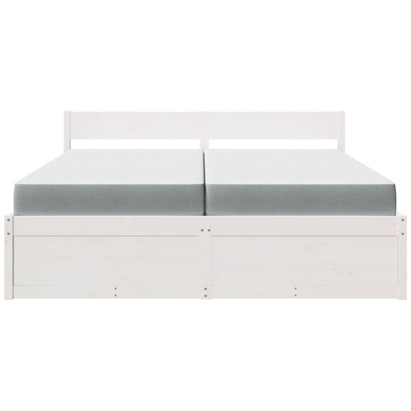 vidaXL S&auml;nky laatikoilla ja patjalla valkoinen 200x200 cm t&auml;ysi m&auml;nty