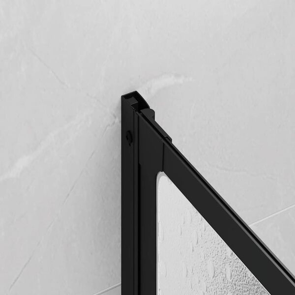 vidaXL Suihkuseinä Musta 132 x 2 x 140 cm Alumiini