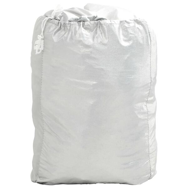 vidaXL Auton puolipeite koukuilla hopea XL PEVA