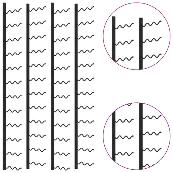 vidaXL Seinäkiinnitteinen viinipulloteline 72 pullolle 2 kpl rauta