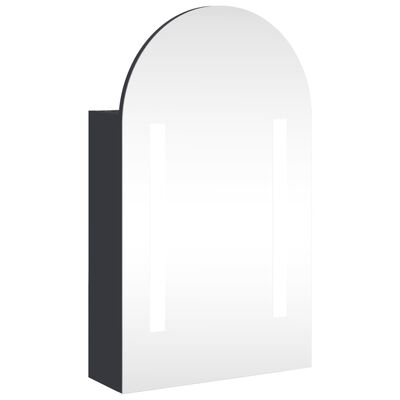 vidaXL Kylpyhuoneen peilikaappi LED-valolla kaari harmaa 42x13x70 cm