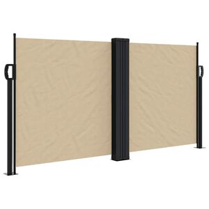 vidaXL Sis&auml;&auml;nvedett&auml;v&auml; sivumarkiisi beige 120x600 cm