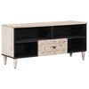 vidaXL TV-kaappi Valkoinen 100 x 33,5 x 46 cm Kiinte&auml; mango puu
