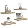 vidaXL Kelluvat sein&auml;hyllyt 4 kpl tammi 50x23x3,8 cm MDF
