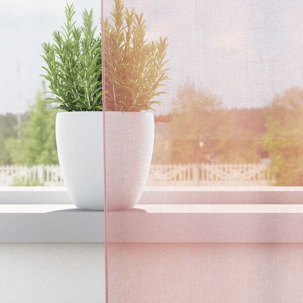 vidaXL Voileeverhot läpiviennillä 2 kpl vaaleanpunainen 140x225 cm