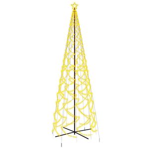 vidaXL Kartio joulukuusi 1400 l&auml;mpim&auml;n valkoista LED-valoa 160x500 cm