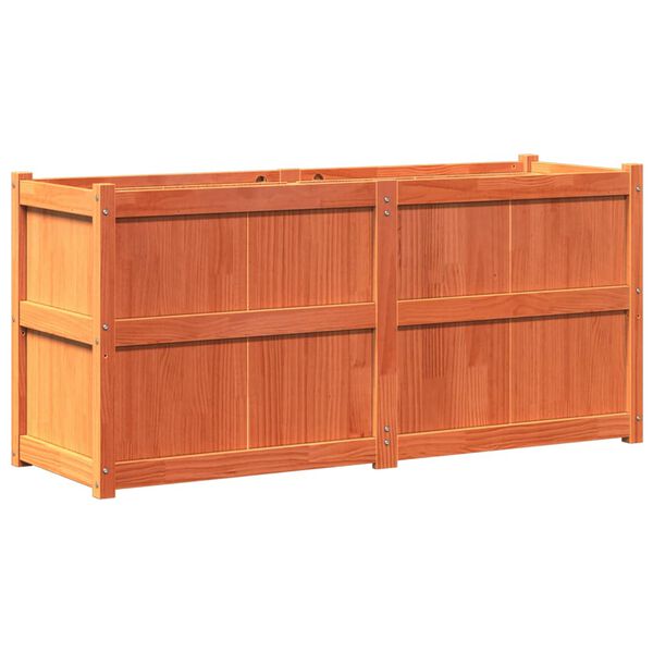 vidaXL Ulkokukkalaatikko vahanruskea 150x50x70 cm täysi mänty