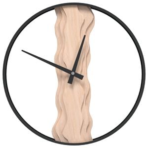 vidaXL Sein&auml;kello ruskea &Oslash;35 cm rauta ja tammi