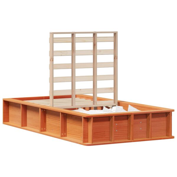 vidaXL S&auml;ngyn runko Vaha ruskea 2FT6 Small Single Massiivinen m&auml;nty