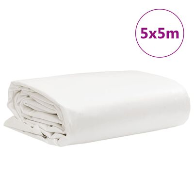 vidaXL Pressu valkoinen 5x5 m 650 g/m²