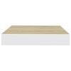 vidaXL Kelluvat sein&auml;hyllyt 4 kpl tammi ja valkoinen 23x23,5x3,8cm MDF
