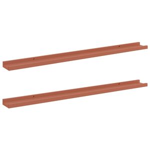 vidaXL Sein&auml;hylly 2 kpl Punainen 100 x 9 x 3 cm Tekninen puu