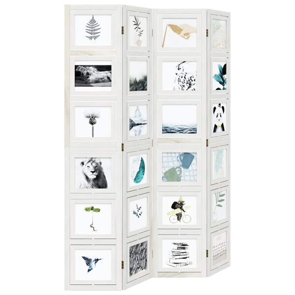 vidaXL 4-Paneelinen tilanjakaja valkoinen t&auml;ysi keisaripuu