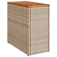 vidaXL Puutarhan sivupöytä puulevyllä beige 58x27,5x55 cm polyrottinki